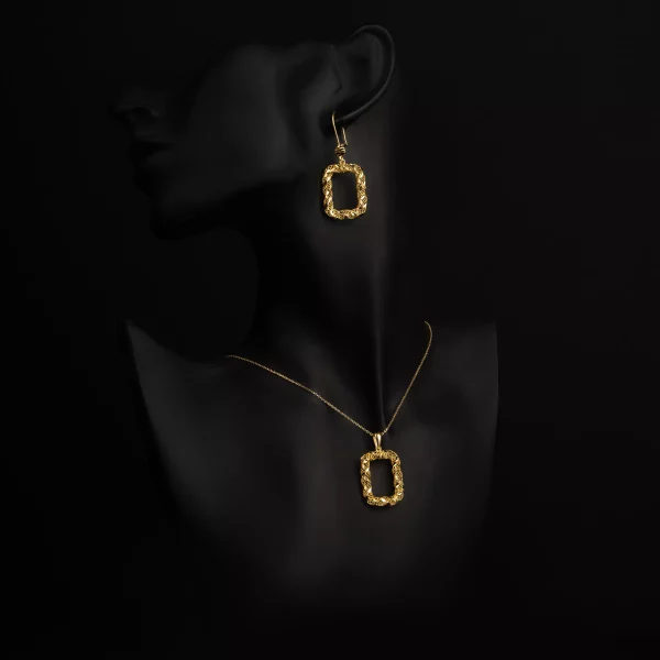 مدال گوشواره مربع 8020